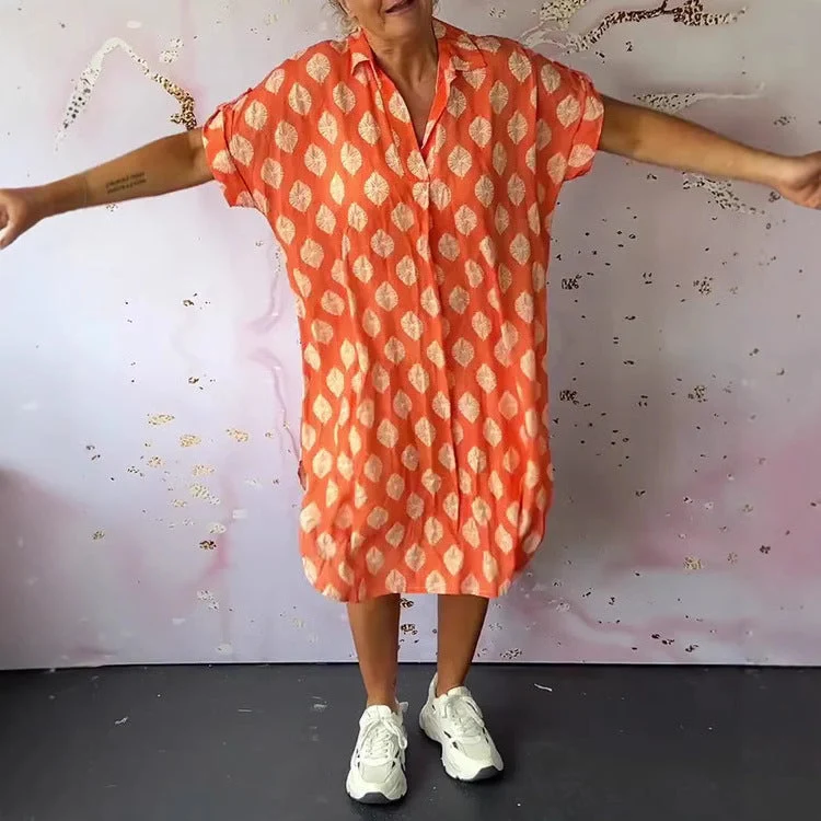 Damen Hemdblusenkleid mit einzigartigem Muster und lässigem Schnitt