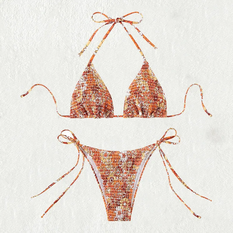 Damen Triangel-Bikini mit trendigem Rüschendesign