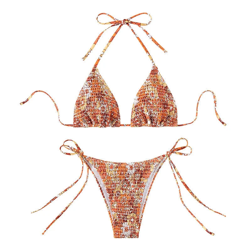 Damen Triangel-Bikini mit trendigem Rüschendesign