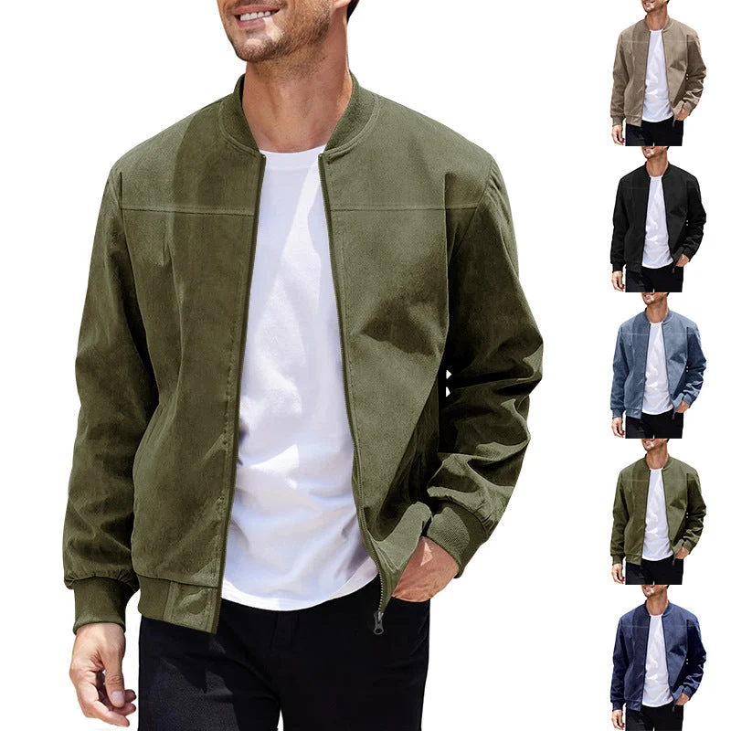 Herren lässige Bomberjacke mit elastischen Bündchen und praktischen Taschen