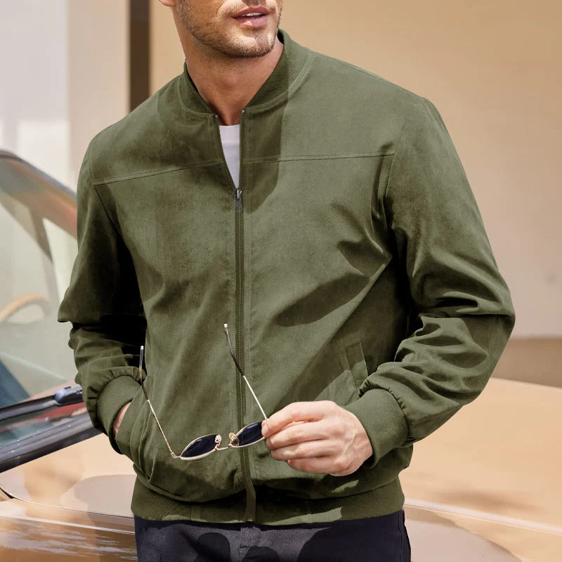Herren lässige Bomberjacke mit elastischen Bündchen und praktischen Taschen