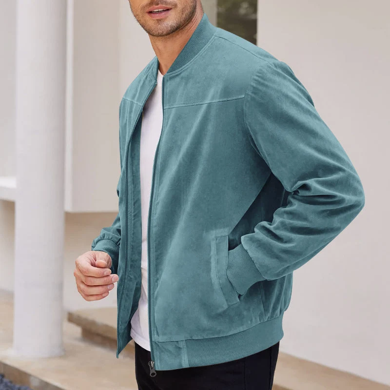 Herren lässige Bomberjacke mit elastischen Bündchen und praktischen Taschen