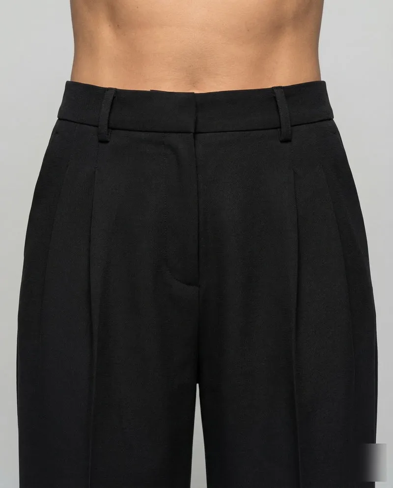 Damen Bundfaltenhose Weites Bein