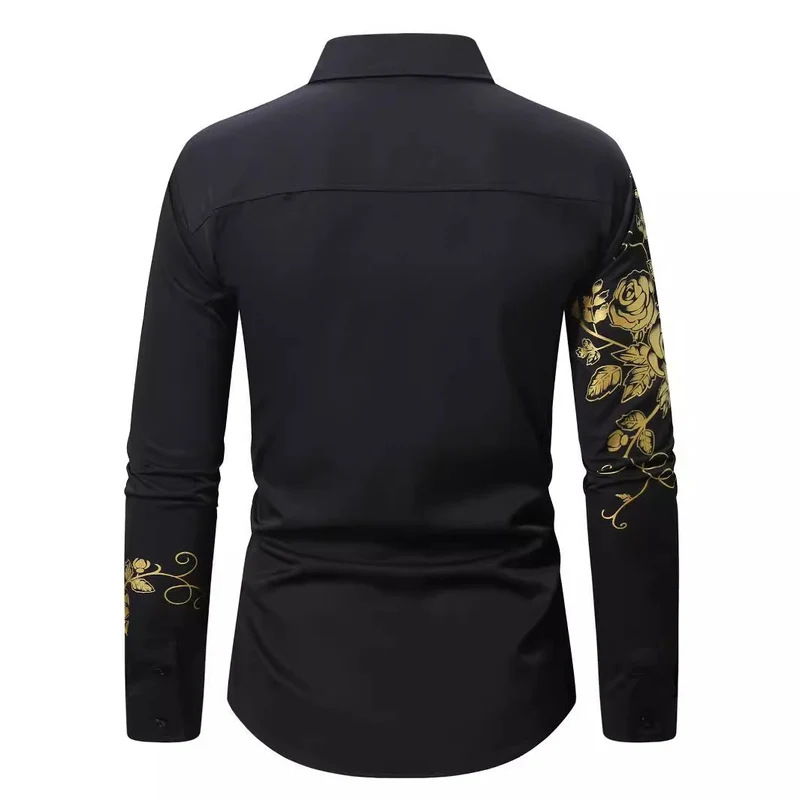 Herren Elegantes Hemd mit floralen Akzenten und glänzenden Details