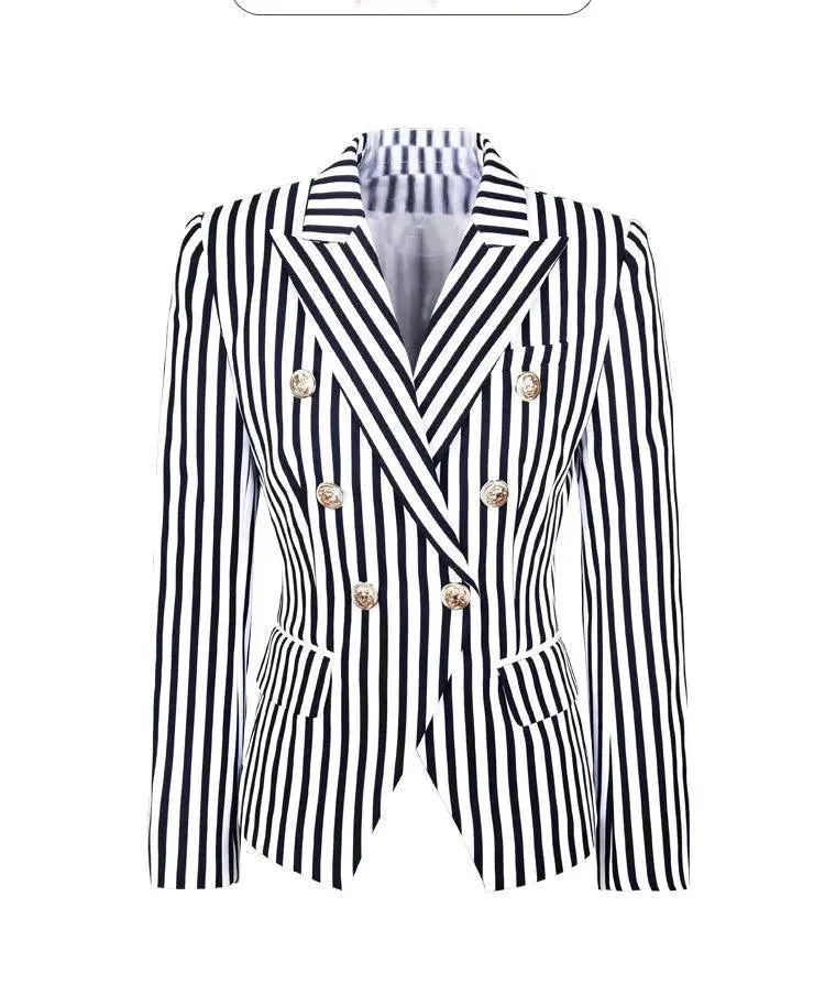 Gestreifter Blazer Damen - Lässig - Gestreift-Pinstripe