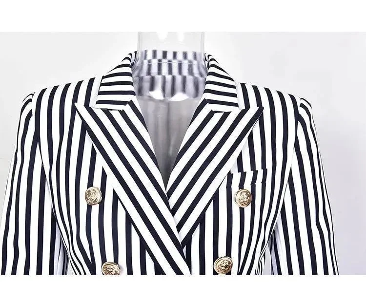 Gestreifter Blazer Damen - Lässig - Gestreift-Pinstripe
