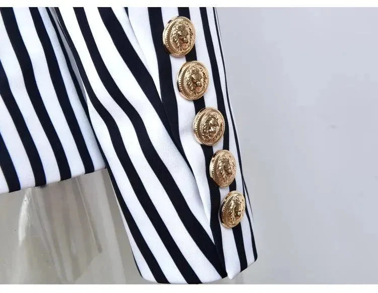 Gestreifter Blazer Damen - Lässig - Gestreift-Pinstripe