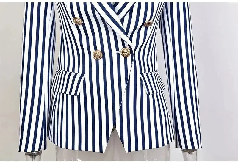 Gestreifter Blazer Damen - Lässig - Gestreift-Pinstripe