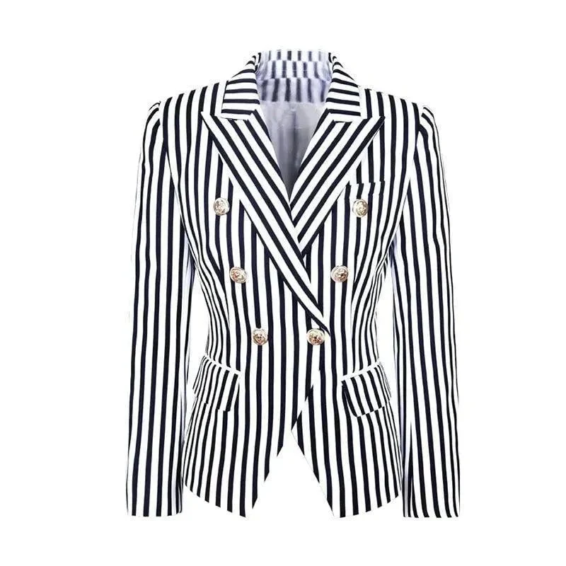 Gestreifter Blazer Damen - Lässig - Gestreift-Pinstripe