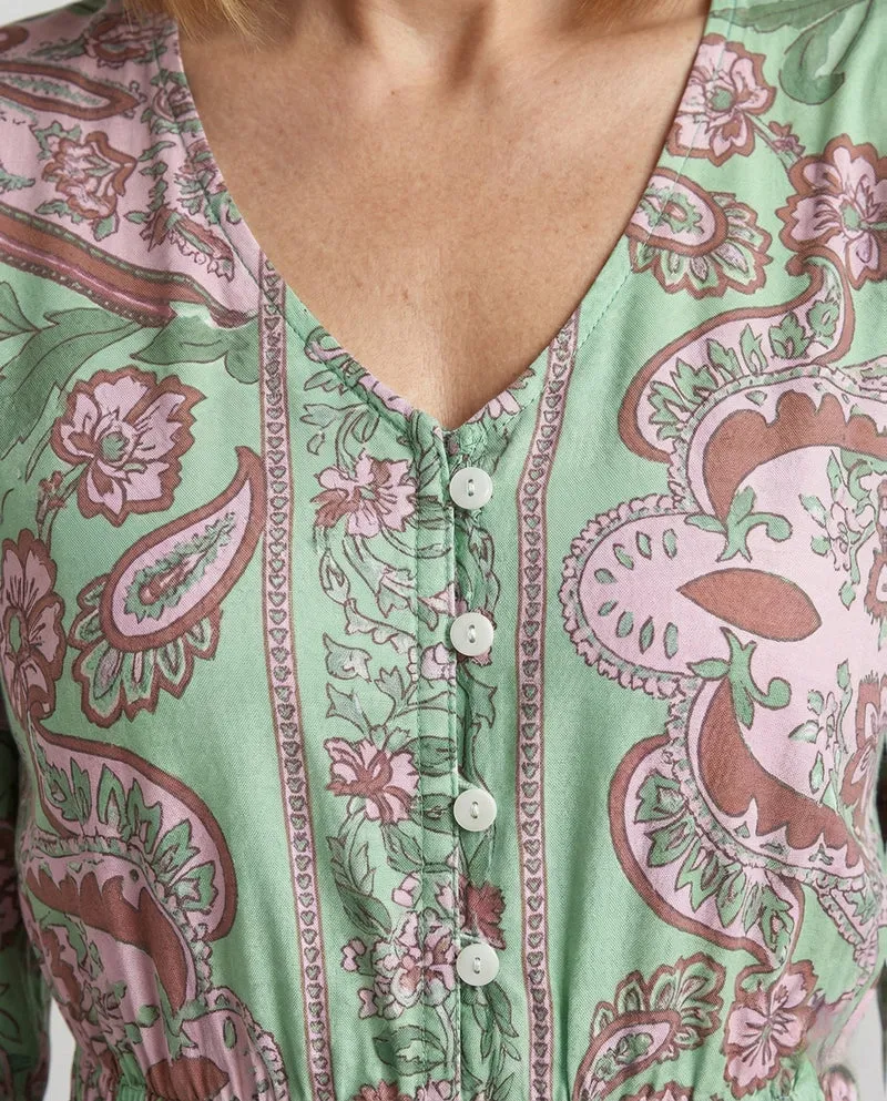 Damen Maxikleid Boho V-Ausschnitt