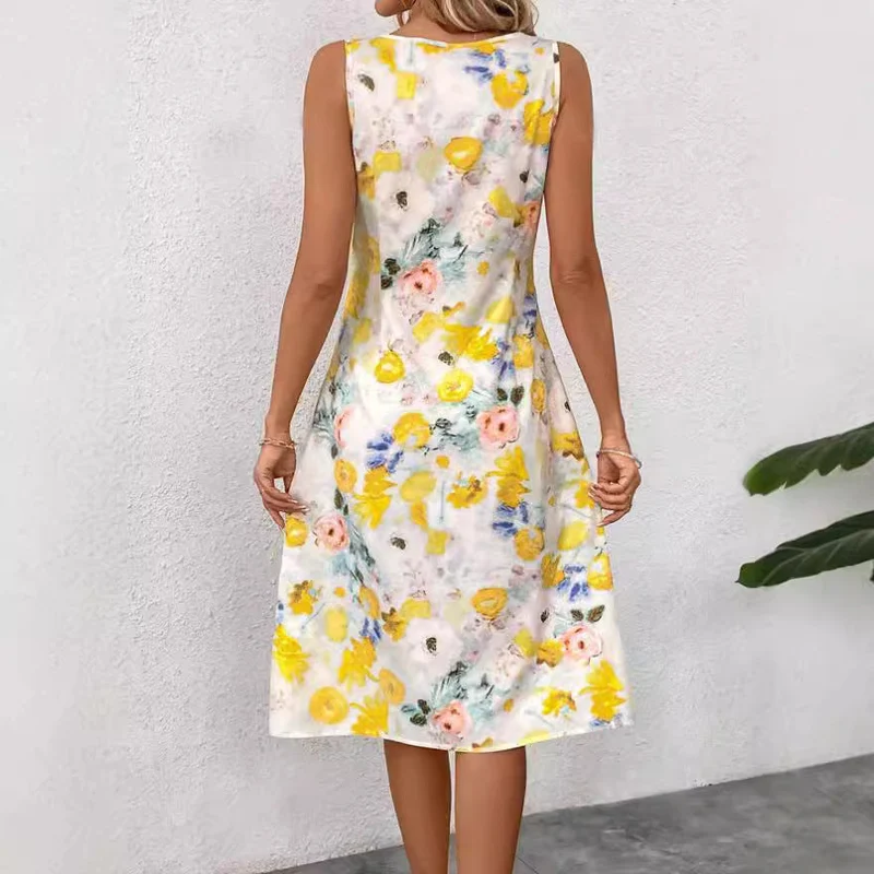 Damen Blumendesign Sommerkleid