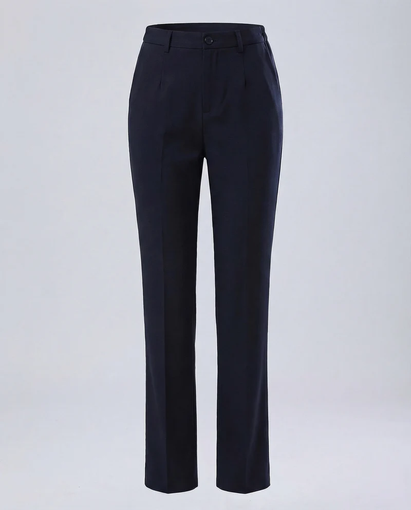 Damen Hochtaillen-Stretchhose Bügelfalte