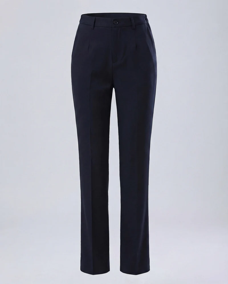 Damen Hochtaillen-Stretchhose Bügelfalte