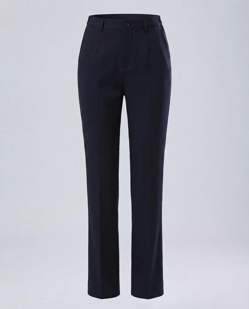 Damen Hochtaillen-Stretchhose Bügelfalte
