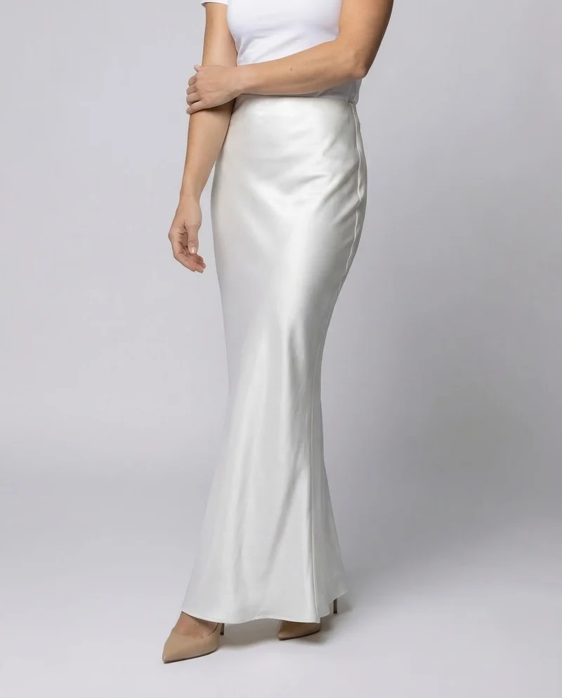 Damen Satin Unterrock Lang