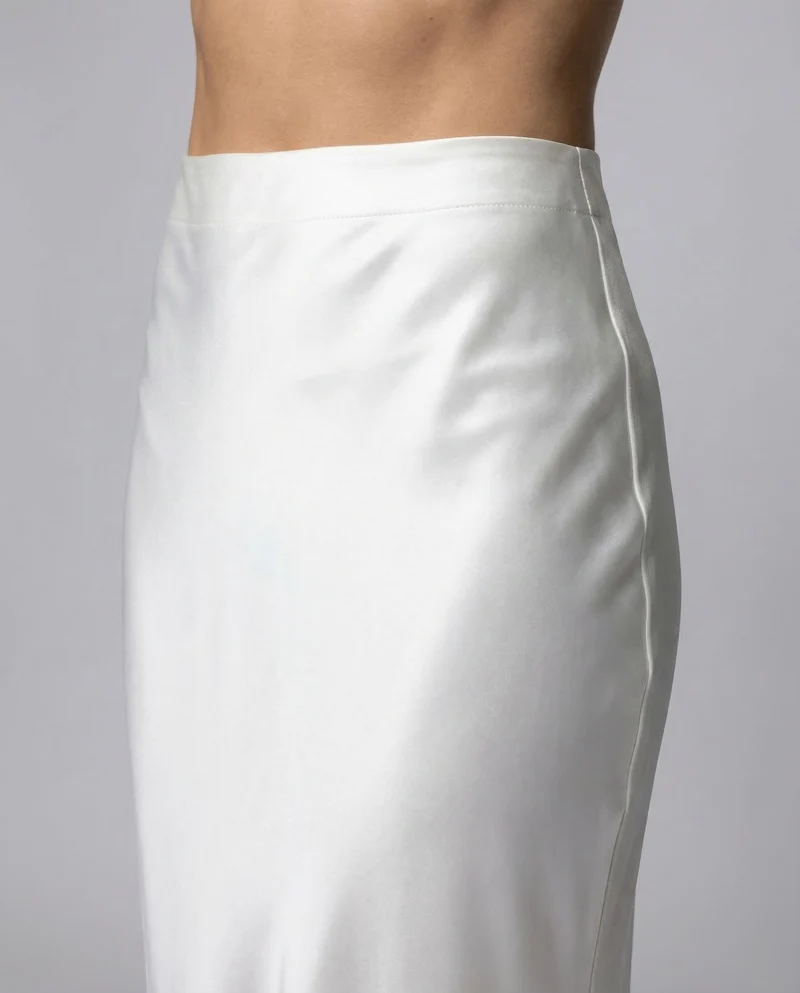 Damen Satin Unterrock Lang
