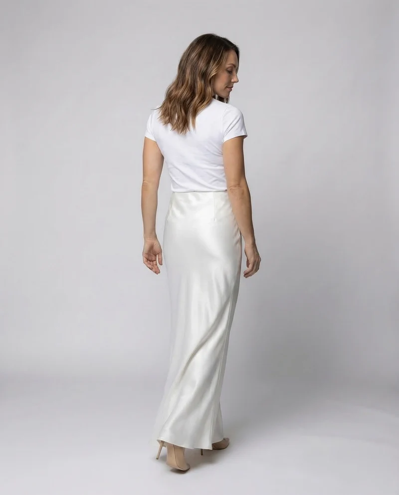 Damen Satin Unterrock Lang