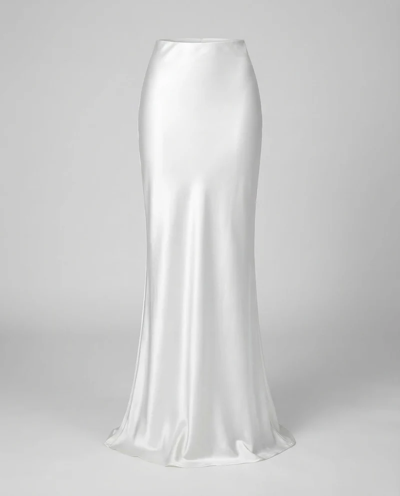 Damen Satin Unterrock Lang