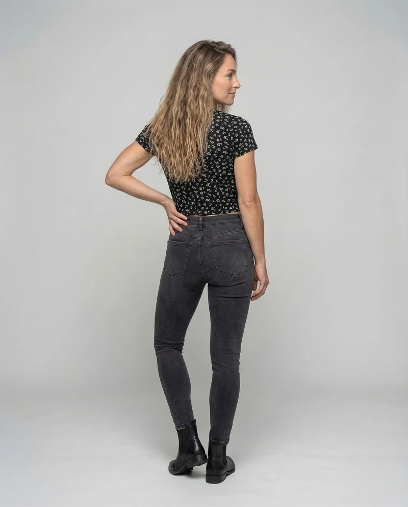 Damen Wickel-Crop-Top Rosenprint