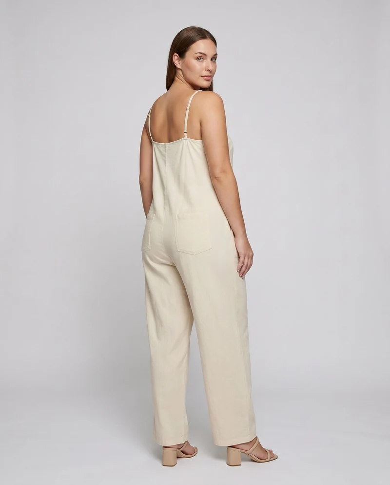 Damen Jumpsuit mit feinen Spaghettiträgern und Taschen
