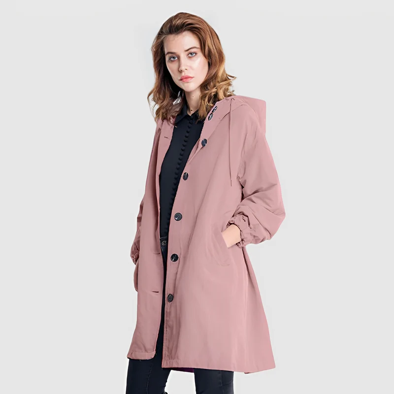 Lässig mit Kapuze und Kordel für Frauen Ideal für Herbst Winter