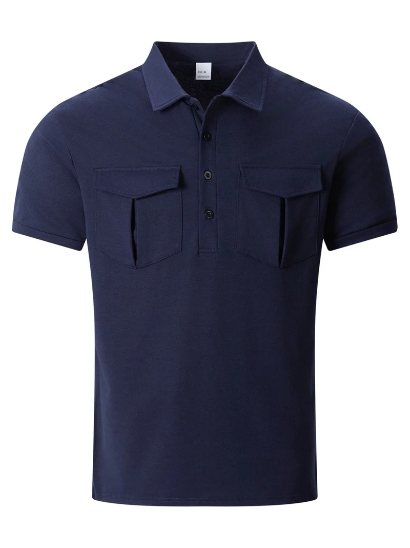 Poloshirt mit Doppeltasche und Revers