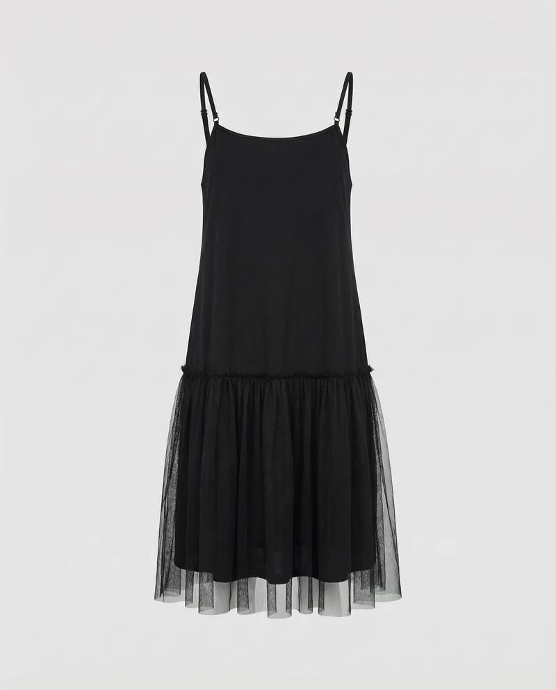 Damen Mehrlagige Tüll MischgewNord Taschene Camisole-Kleid