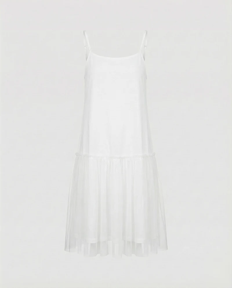 Damen Mehrlagige Tüll MischgewNord Taschene Camisole-Kleid