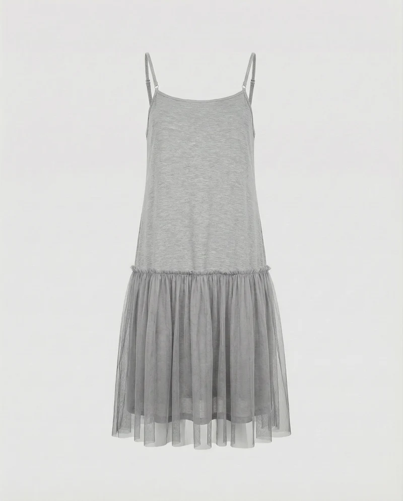 Damen Mehrlagige Tüll MischgewNord Taschene Camisole-Kleid