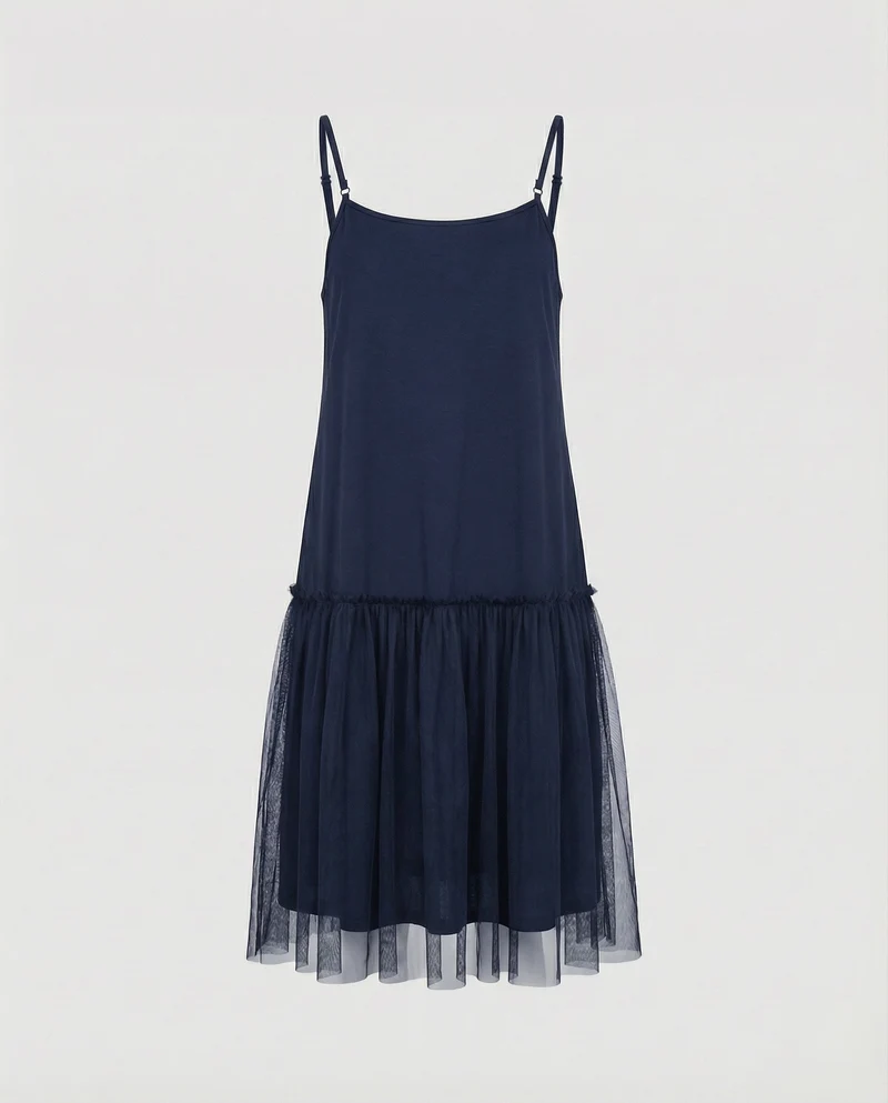 Damen Mehrlagige Tüll MischgewNord Taschene Camisole-Kleid