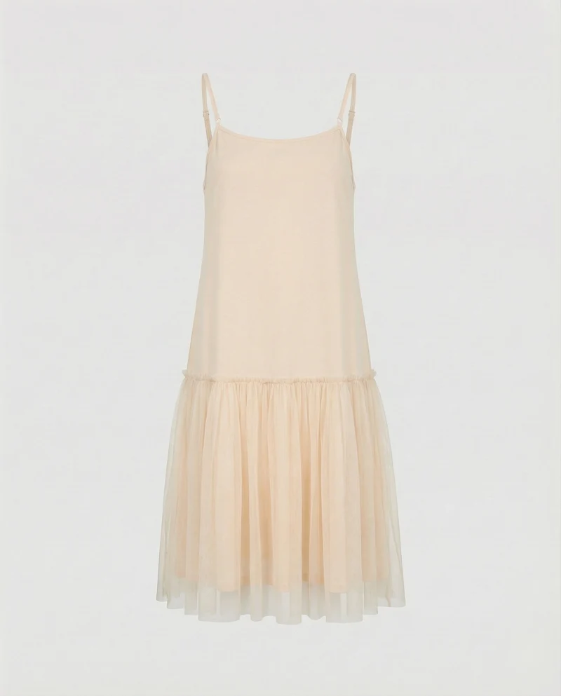 Damen Mehrlagige Tüll MischgewNord Taschene Camisole-Kleid