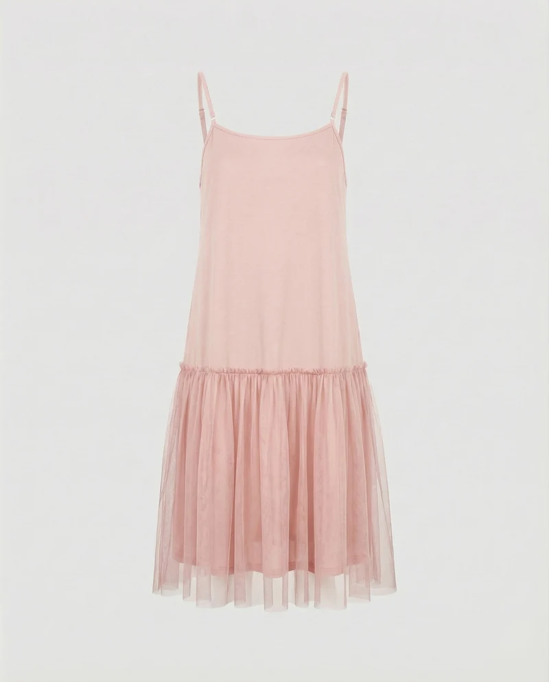 Damen Mehrlagige Tüll MischgewNord Taschene Camisole-Kleid
