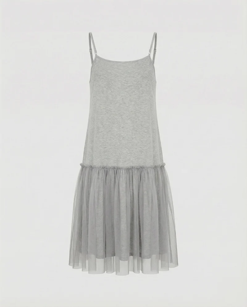 Damen Mehrlagige Tüll MischgewNord Taschene Camisole-Kleid