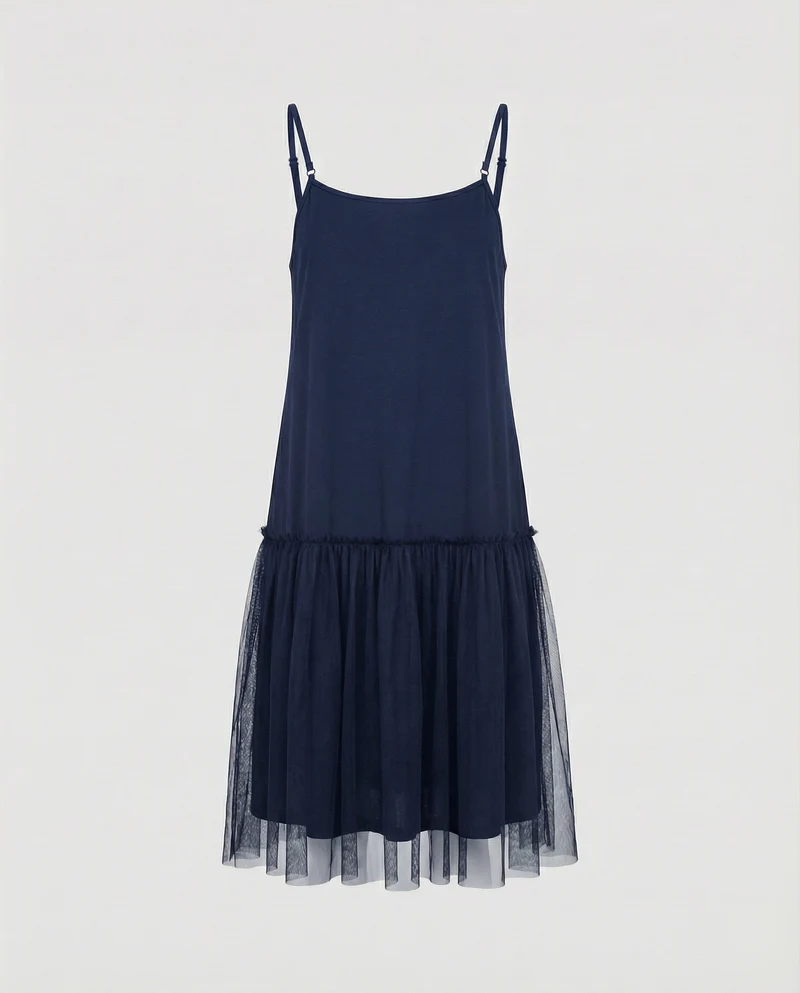 Damen Mehrlagige Tüll MischgewNord Taschene Camisole-Kleid