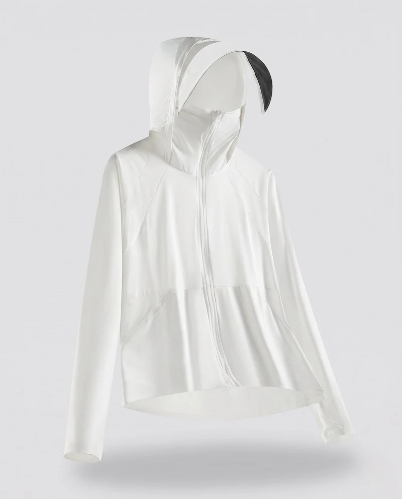 Damen nan ultraleichte atmungsaktive Softshell Kapuzenjacke mit verlängertem Nackenschutz Nord Taschen