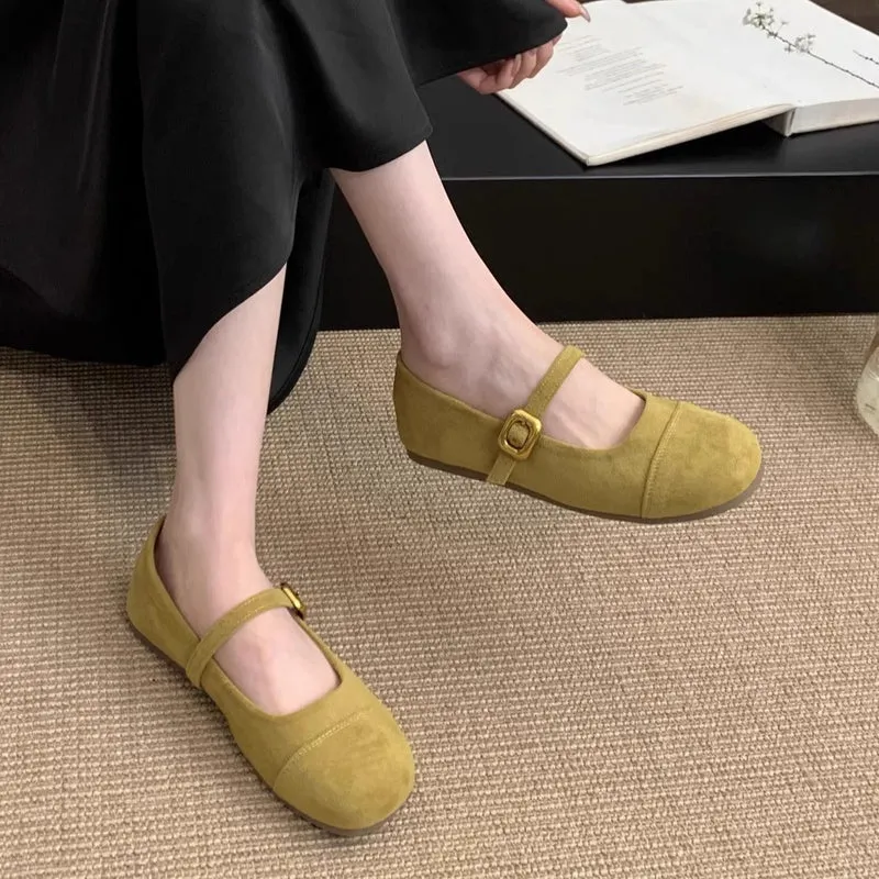 Damen Ballerinas mit verstellbarem Riemen und weichem Innenfutter