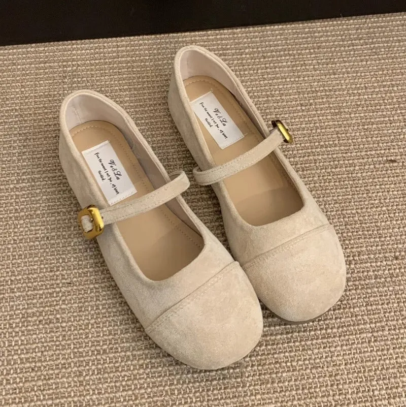Damen Ballerinas mit verstellbarem Riemen und weichem Innenfutter