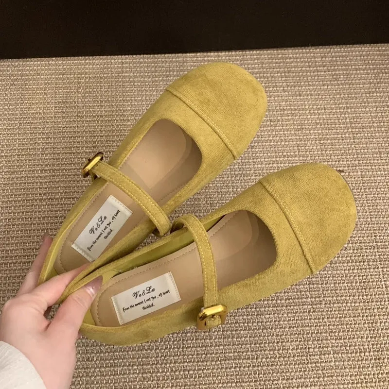 Damen Ballerinas mit verstellbarem Riemen und weichem Innenfutter
