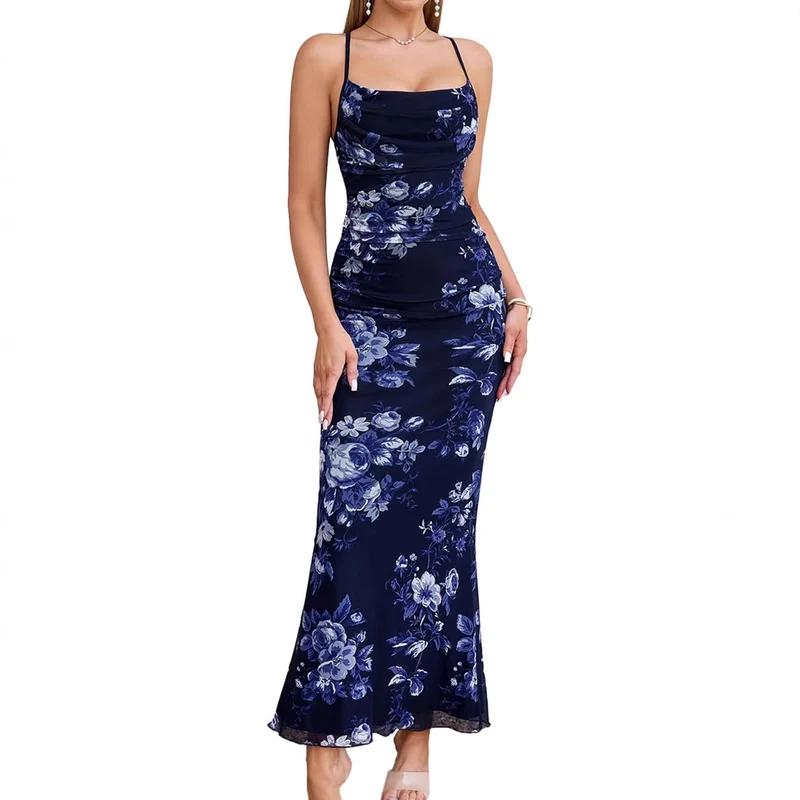 Damen Eingehülltes Abendkleid mit trägerlosem Design und Raffungen Nord Taschen