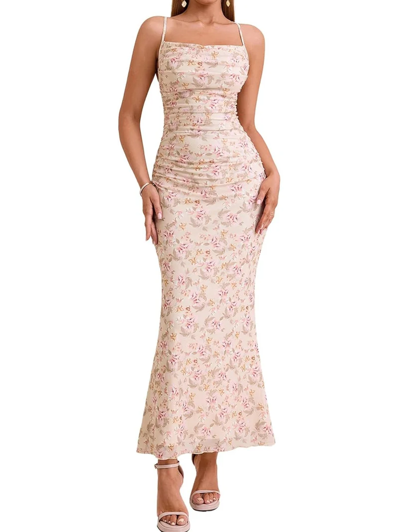 Damen Eingehülltes Abendkleid mit trägerlosem Design und Raffungen Nord Taschen