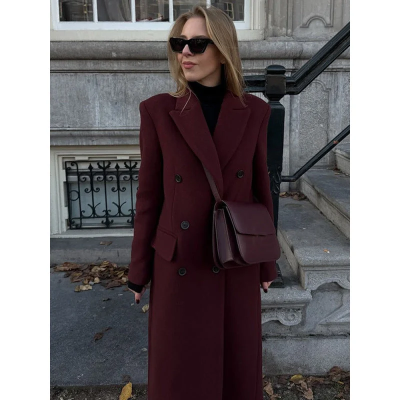 Damen Wool Blend Longcoat Nord Taschen