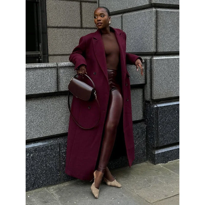 Damen Wool Blend Longcoat Nord Taschen