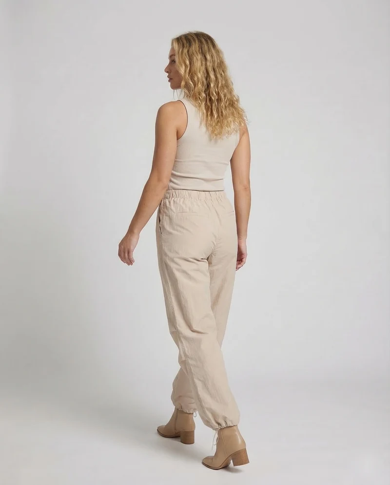 Damen Stufen-Cargohose Weites Bein Tunnelzug