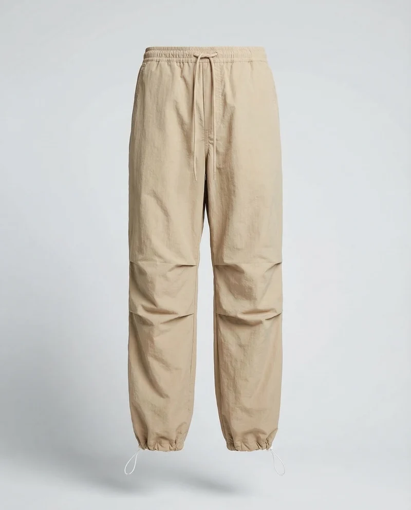 Damen Stufen-Cargohose Weites Bein Tunnelzug