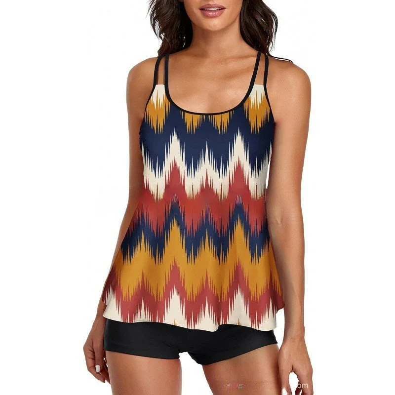 Damen Sportliches Tankini-Set mit bequemem Shorts und verstellbaren Trägern Nord Taschen
