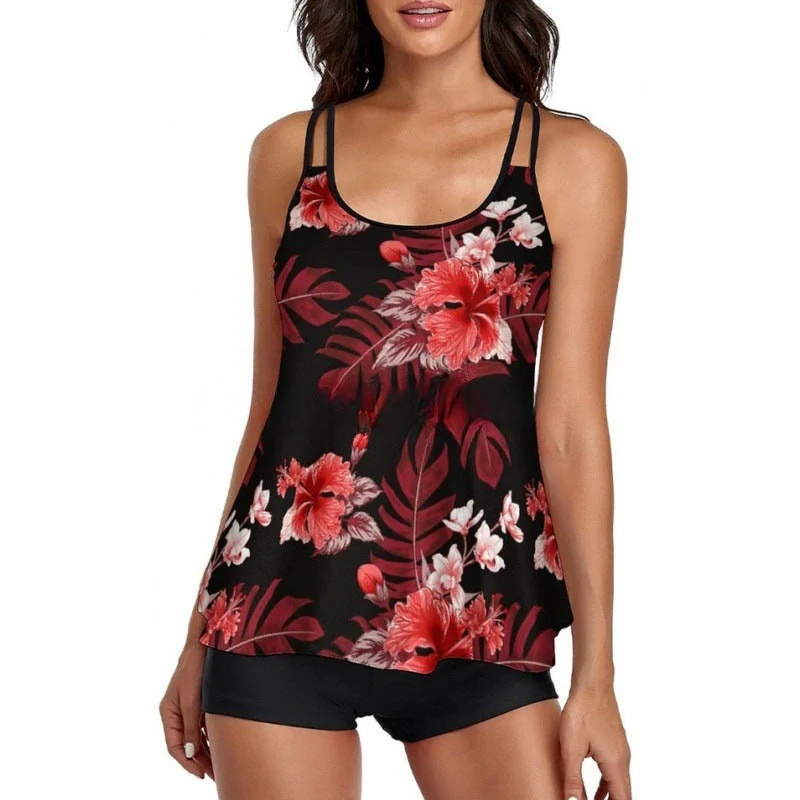 Damen Sportliches Tankini-Set mit bequemem Shorts und verstellbaren Trägern Nord Taschen