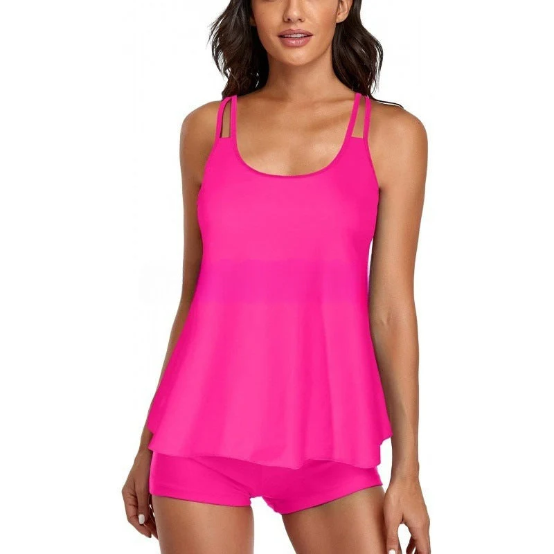 Damen Sportliches Tankini-Set mit bequemem Shorts und verstellbaren Trägern Nord Taschen