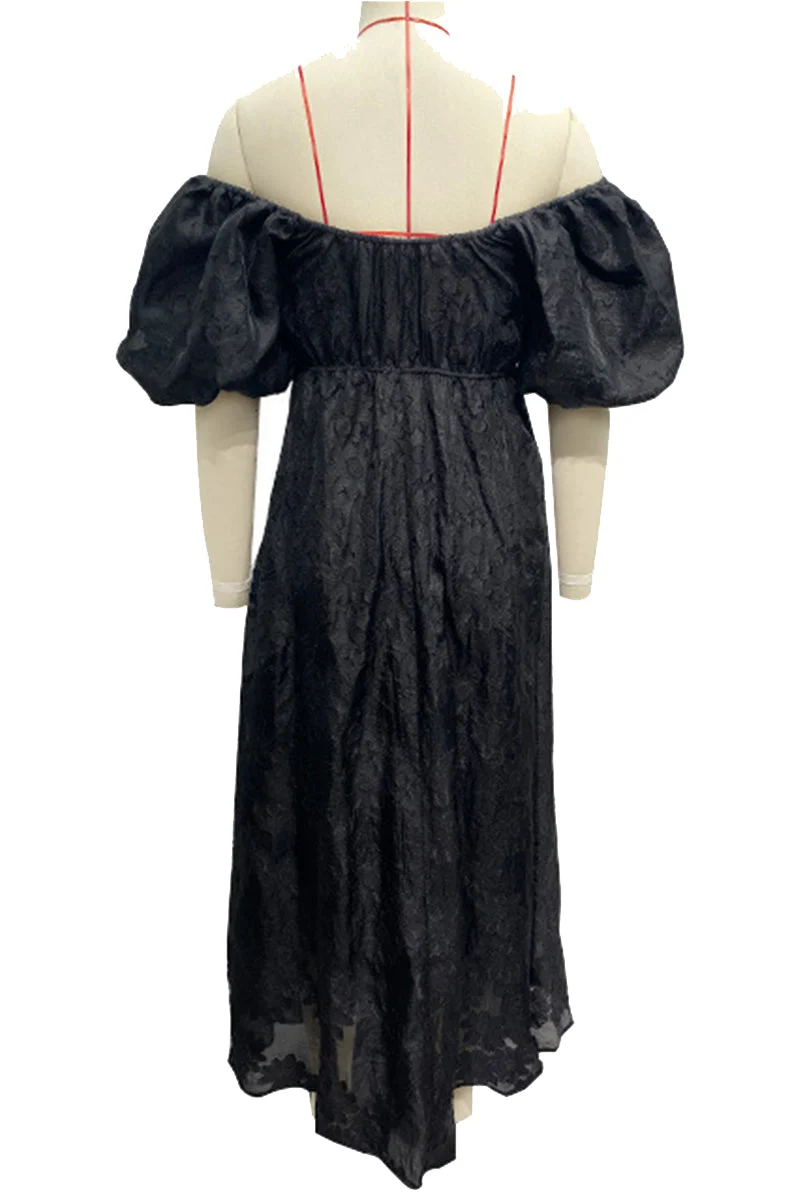 Tägliches Gerafftes Off-Shoulder Ballkleid mit Kurzen Ärmeln - 3 Farben