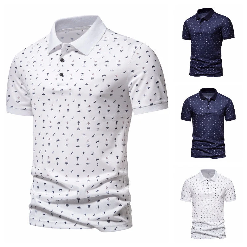 Herren Polohemd mit stilvollem Allover-Muster