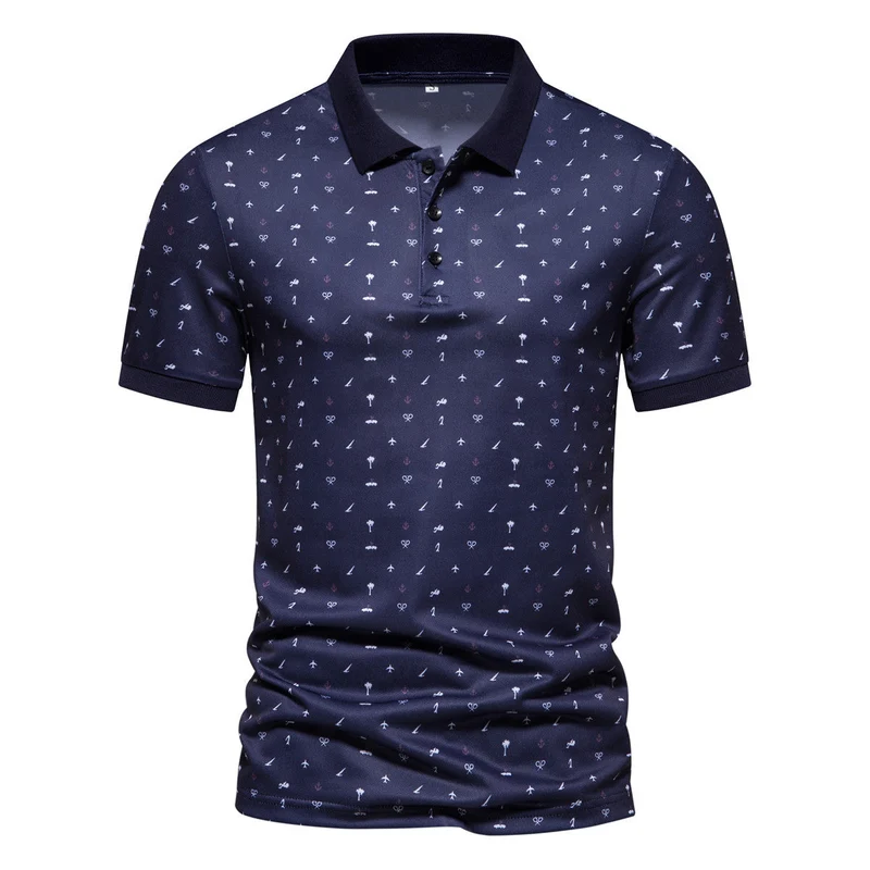 Herren Polohemd mit stilvollem Allover-Muster